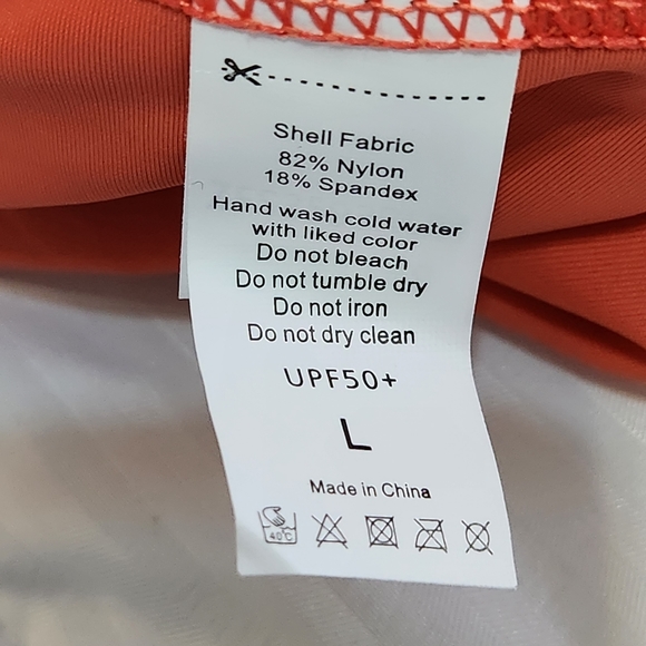 UPF50 +SIDE-TAB ORANGE CINCHED DRAWSTRING SKIRT - SHAPE SIZE LARGE - Picture 7 of 8